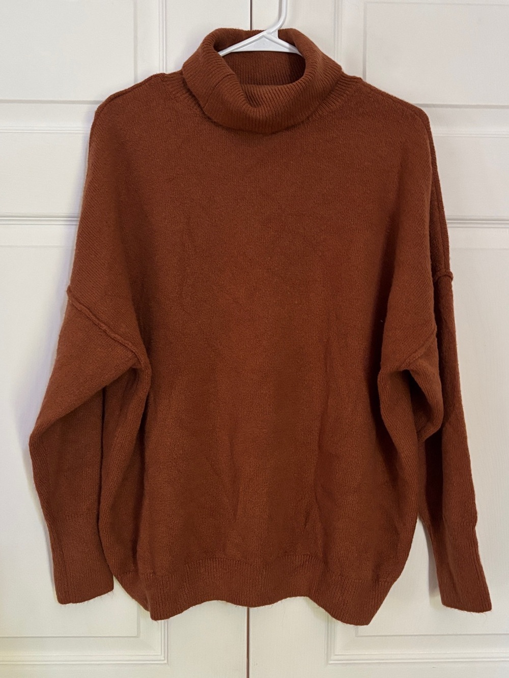 Vince Camuto Women’s XL Rust Brown Oversized Turtleneck Sweater Dolman Sleeve
